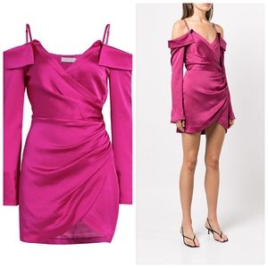 SIMKHAI Edna Off-The-Shoulder Wrap Minidress